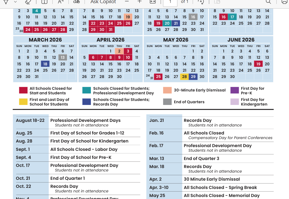 Columbus public schools calendar 2025-2026